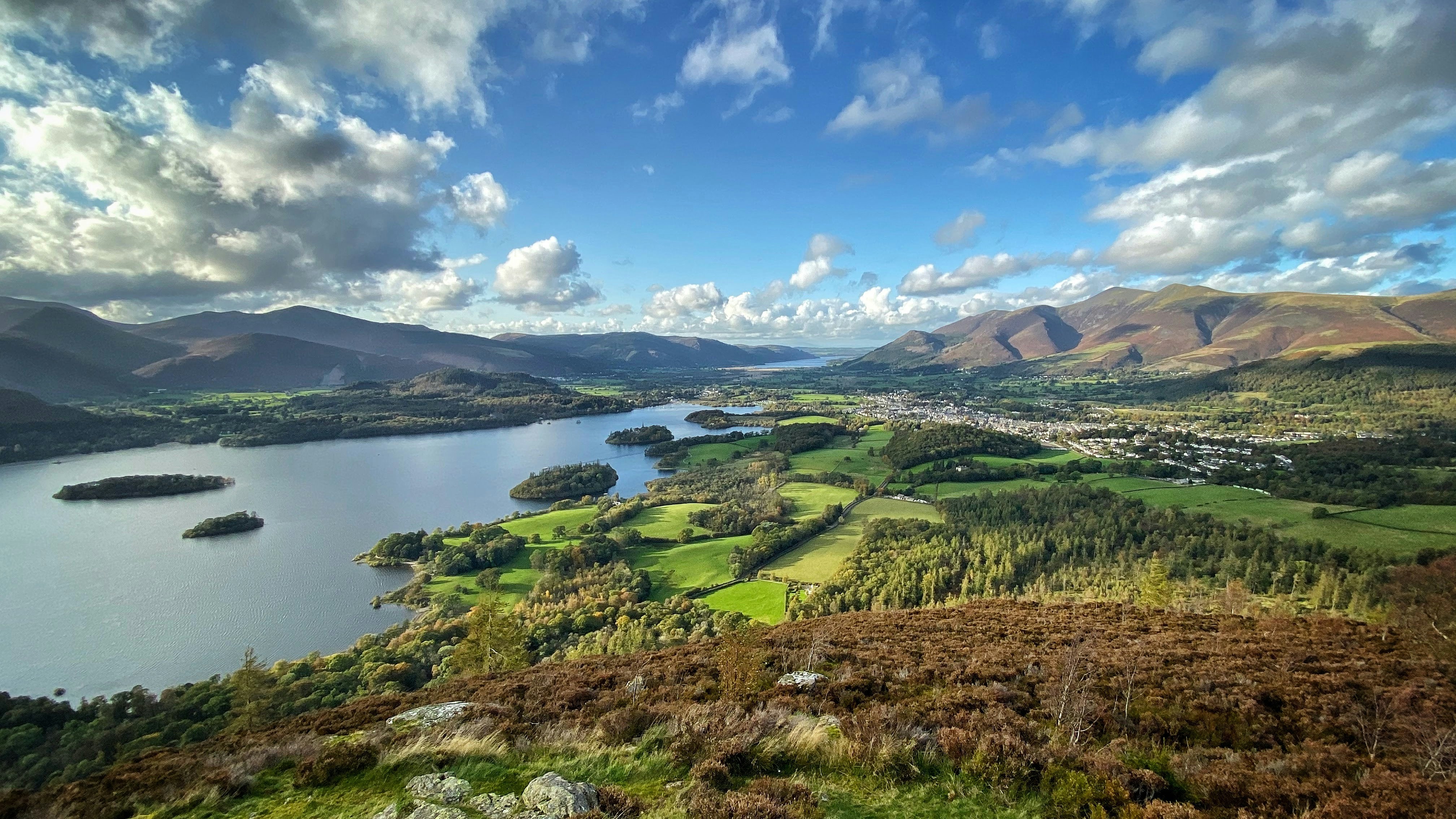 Lake District scenery with mountains and lakes